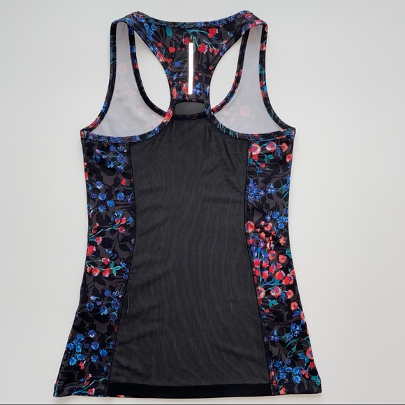 X By Gottex Mesh Racerback Tank Top Black/Multi Color Floral Print Size XS - Picture 3 of 9